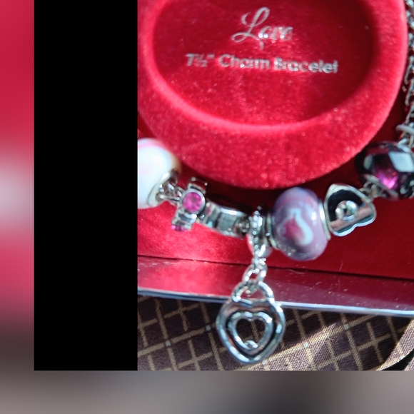 Coin necklace w/ orange stone & silver charm bracelet nwts in box. - Picture 5 of 7